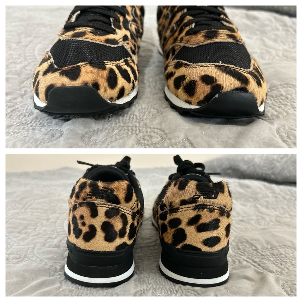 NWOT New Balance 996 J Crew Collab Leopard Print Calf Hair Sneakers Size 8 - Picture 7 of 10